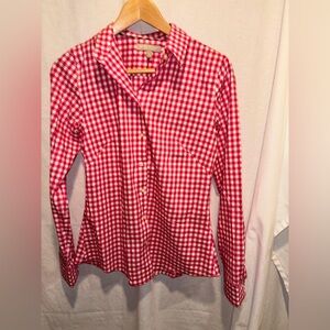 Banana Republic Pink and White Gingham button down collared Shirt